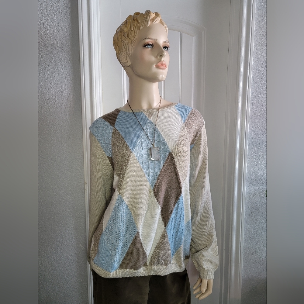 Vintage Alfred Dunner women's sweater with geometric design